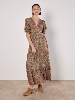 Artikelbild Damen Maxikleid von Apricot in grün gemustert