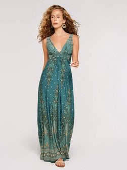 Artikelbild Damen Maxikleid von Apricot in blau gemustert