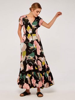 Artikelbild Damen Maxikleid von Apricot in schwarz gemustert