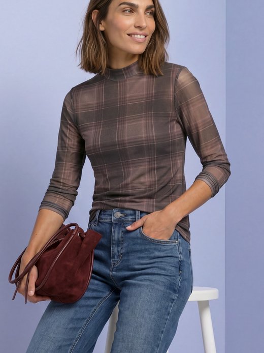 Damen Mesh-Langarmshirt