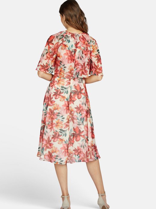 Damen Midi-Chiffonkleid