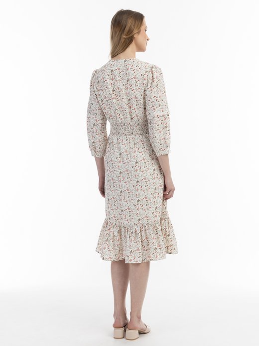 Damen Midi-Kleid mit Blumenprint