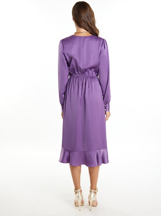 Damen Midi-Langarmkleid