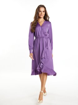 Damen Midi-Langarmkleid