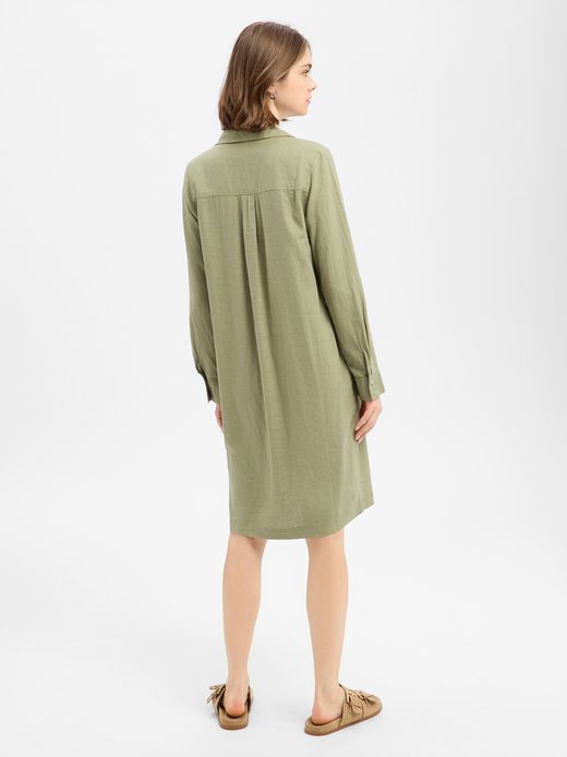 Damen Midikleid mit Leinen