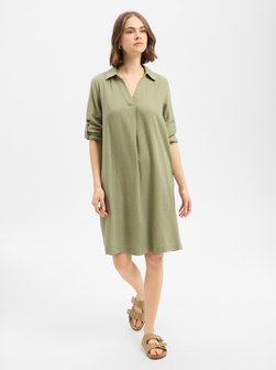 Damen Midikleid mit Leinen