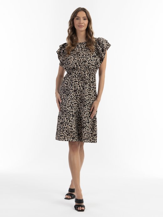 Damen Midikleid mit Leoprint