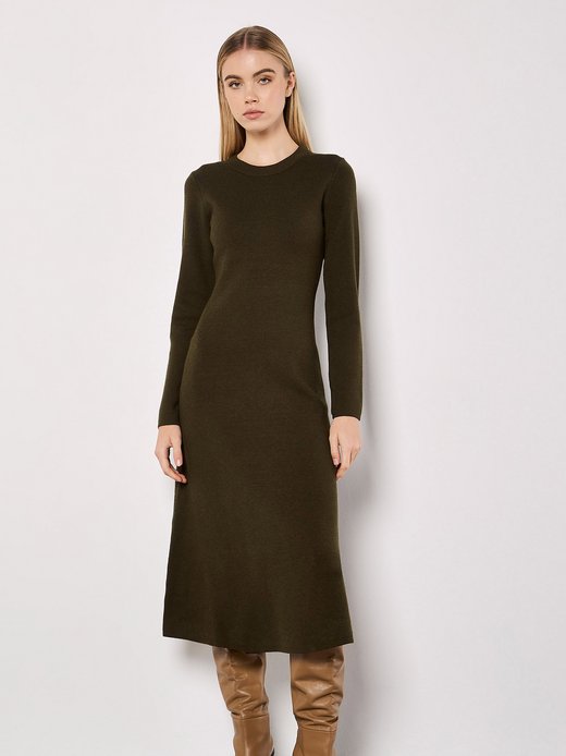 Apricot Midi Strickkleid Apricot Gestricktes Midikleid Apricot Ab