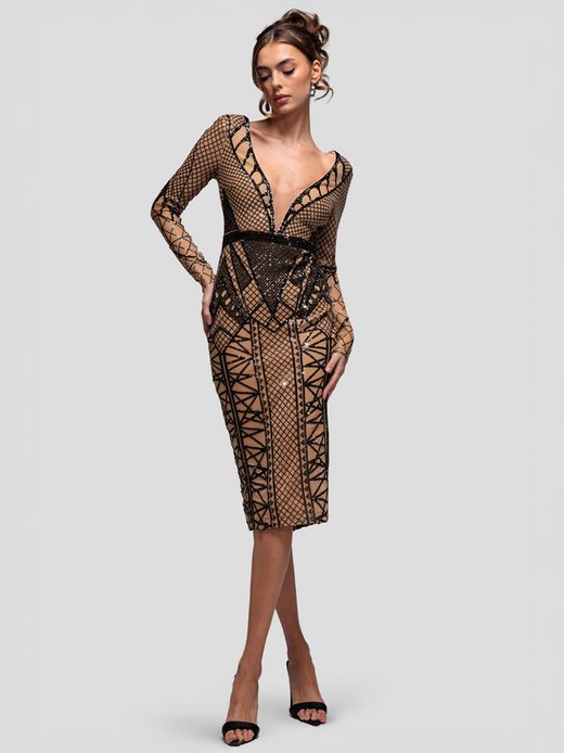 Damen Midikleid