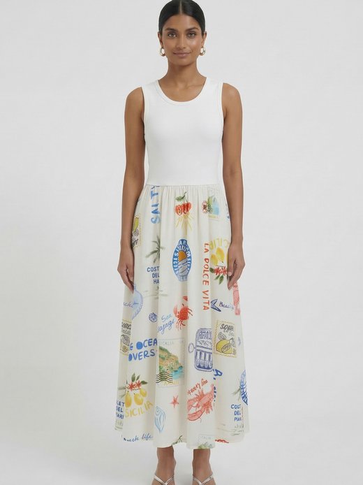 Damen Midikleid