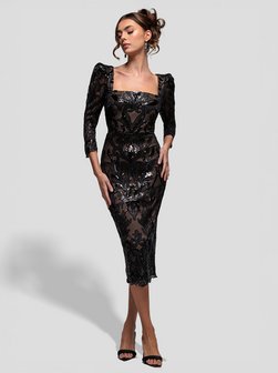 Damen Midikleid