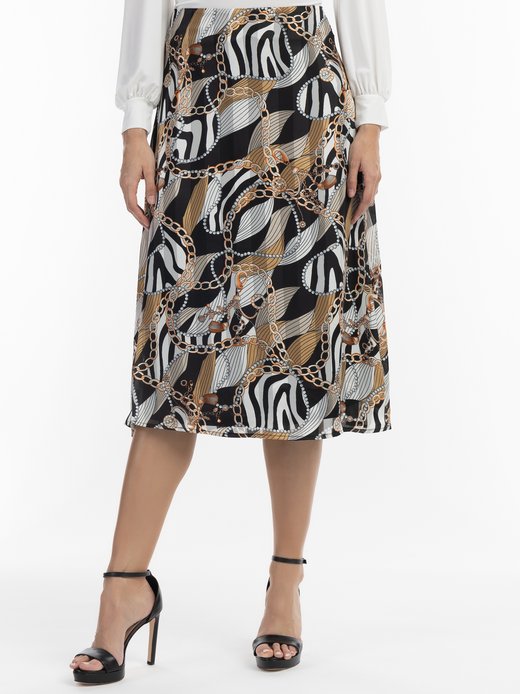 Damen Midirock mit Allover-Print