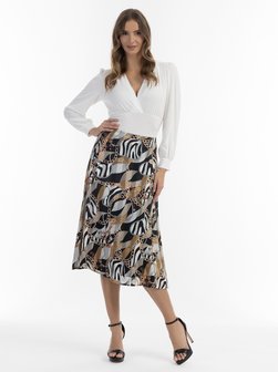 Damen Midirock mit Allover-Print