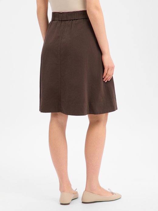 Damen Midirock mit Leinen-Anteil