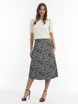 Damen Midirock mit Leo-Print