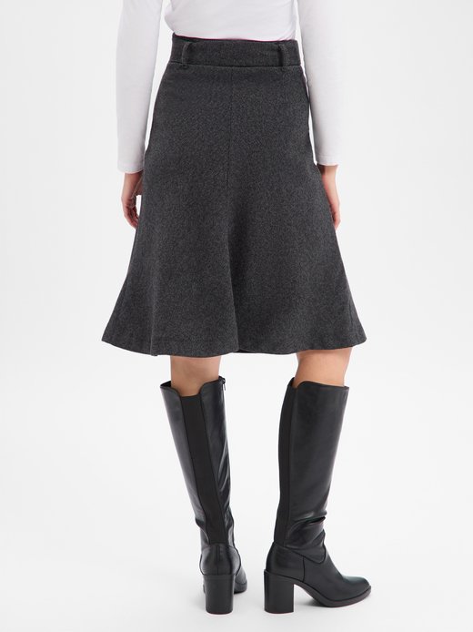 Damen Midirock mit Wolle