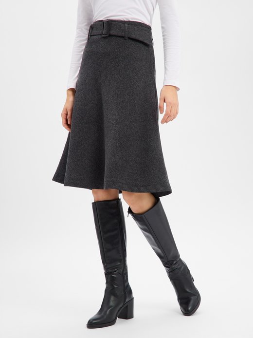 Damen Midirock mit Wolle