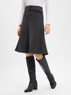 Damen Midirock mit Wolle