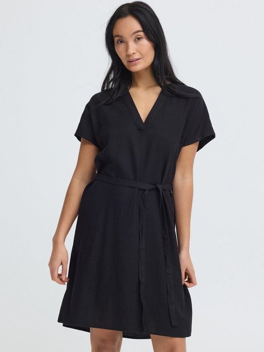 Damen Minikleid - OXNInna Linen Mix Vneck