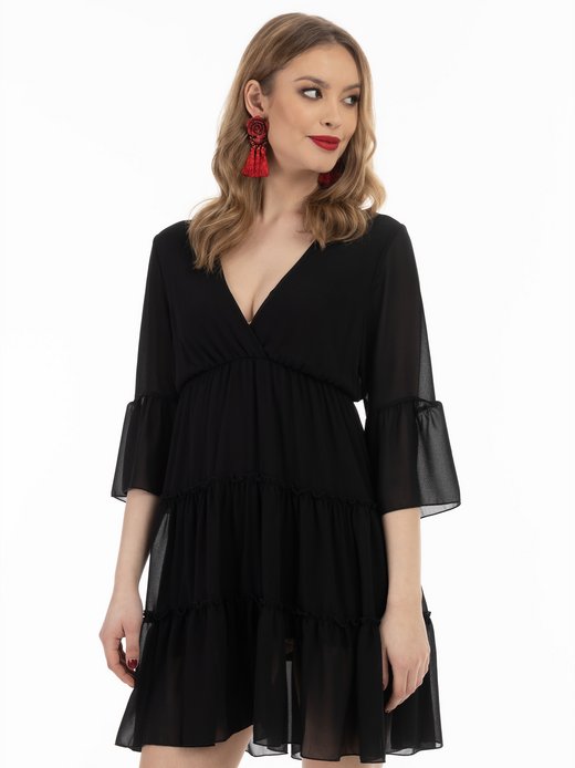 Damen Minikleid mit Rüschen