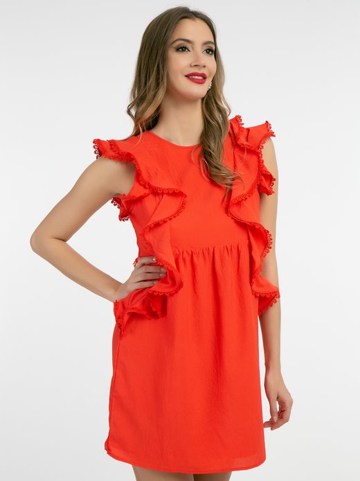 Damen Minikleid mit Rüschen