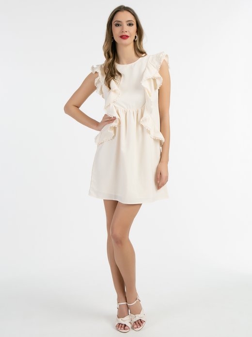 Damen Minikleid mit Rüschen