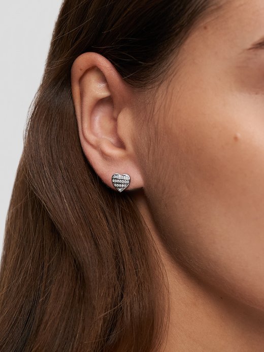 Damen Ohrstecker  -  Striped Heart