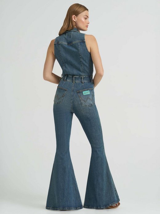 Damen Overall - Denim Catsuit