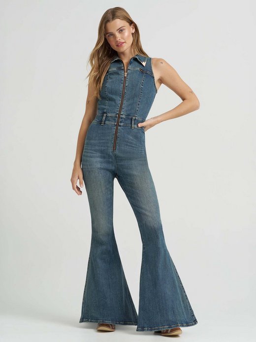 Damen Overall - Denim Catsuit