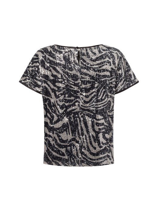 Damen Pailletten-Blusenshirt