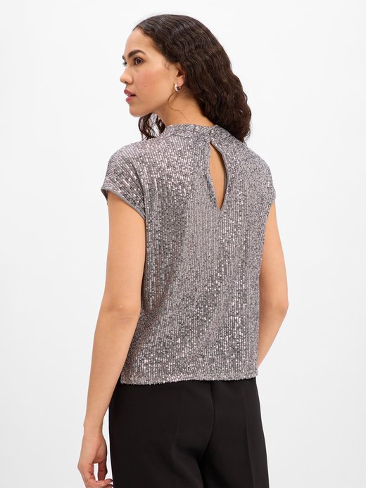 Damen Pailletten-Shirt