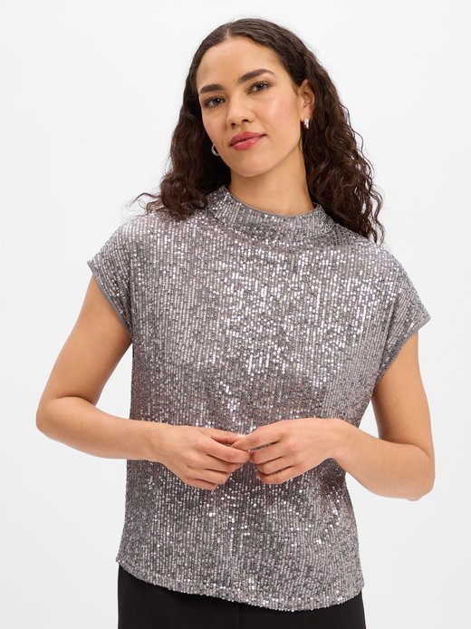 Damen Pailletten-Shirt