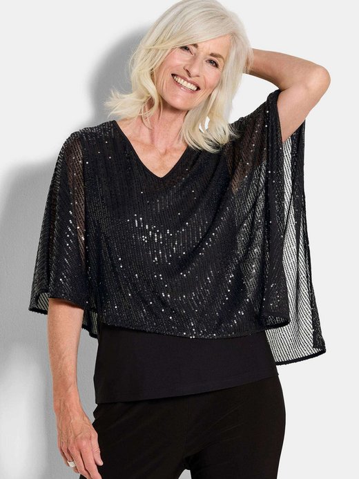Damen Paillettenbluse