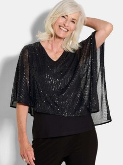 Damen Paillettenbluse