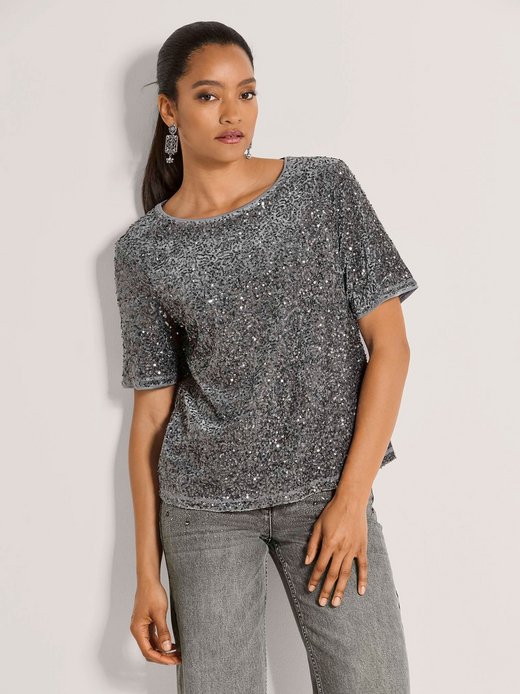 Damen Paillettenshirt
