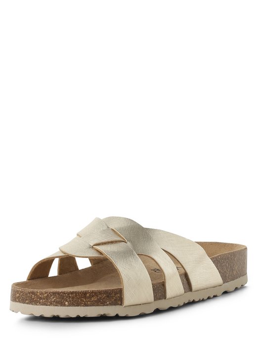 Damen Pantoletten mit Leder-Anteil