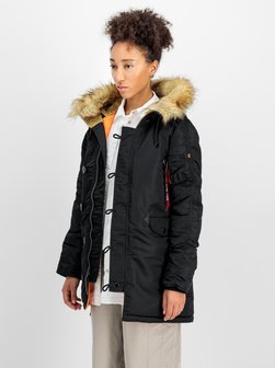 Artikelbild Damen Parka & Winterjacke von Alpha Industries in schwarz uni