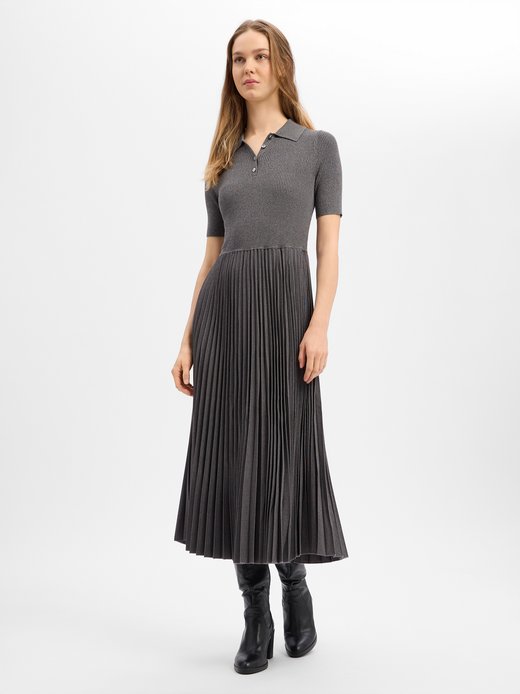 Damen Plisseekleid mit Wollanteil - Feryalana