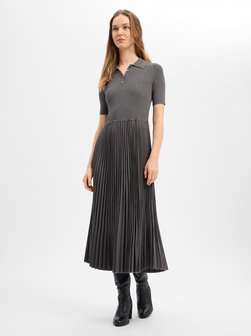 Damen Plisseekleid mit Wollanteil - Feryalana