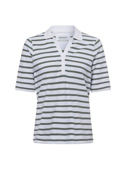 Artikelbild Damen Poloshirt von Olsen in khaki weiß gestreift