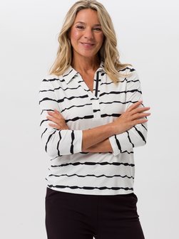 Artikelbild Damen Poloshirt von Frank Walder in mehrfarbig schwarz gestreift