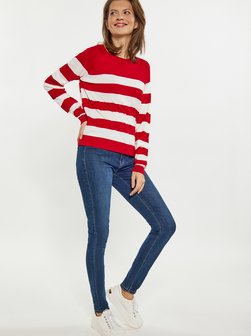 Artikelbild Damen Pullover von Usha in rot gestreift