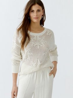 Artikelbild Damen Pullover von Oui in weiß gemustert