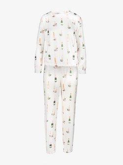 Artikelbild Damen Pyjama  -  Breakfast of Champs von PJ Salvage in weiß bedruckt