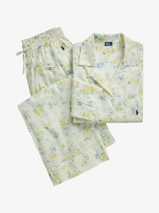 Damen Pyjama  -  Long Sleeve PJ Set - Vintage Pretty Voile