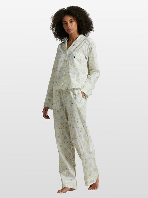 Damen Pyjama  -  Long Sleeve PJ Set - Vintage Pretty Voile