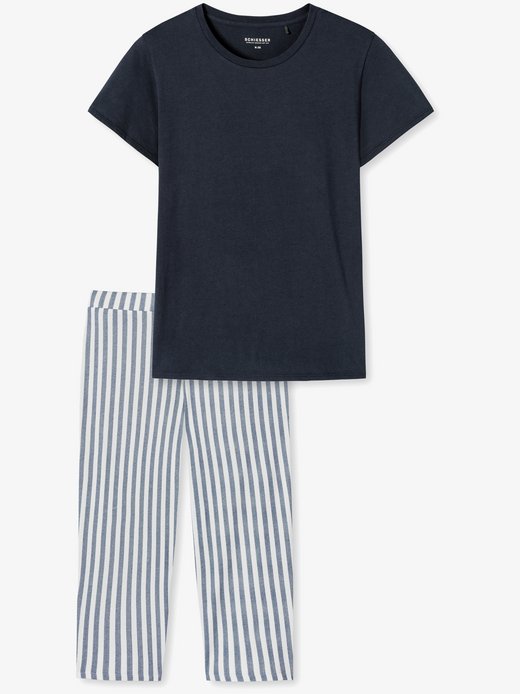 Damen Pyjama  -  Pure Stripes 3/4 Hose