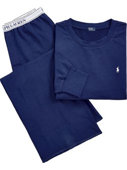 Artikelbild Damen Pyjama  -  Sweatshirt & Wide Leg Set - Club Terry von Polo Ralph Lauren in marine uni