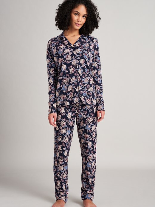 Damen Pyjama lang  -  Feminine Floral Comfort Fit