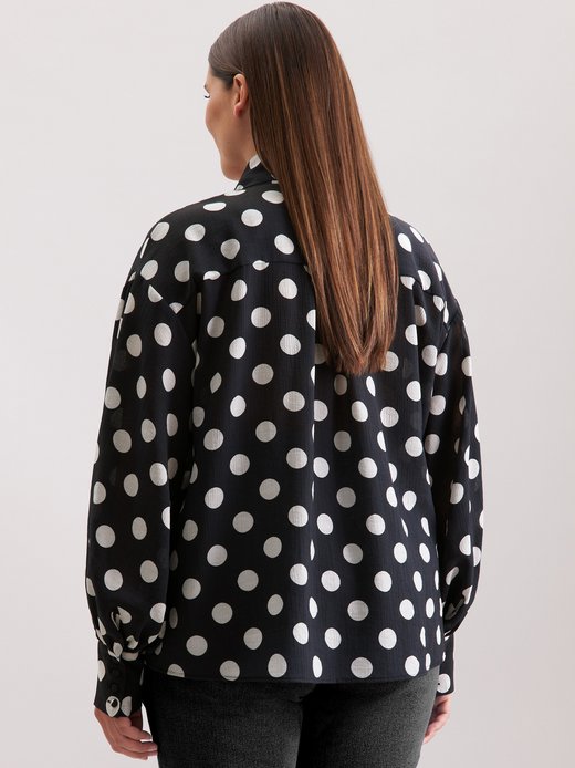 Damen Rüschenbluse - Curvy - Druck